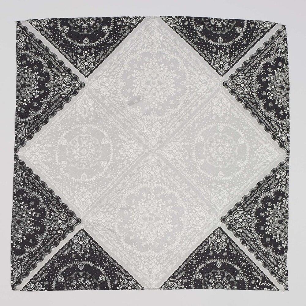 Echo New York Patched Bandana Silk Square 22x22 NEW